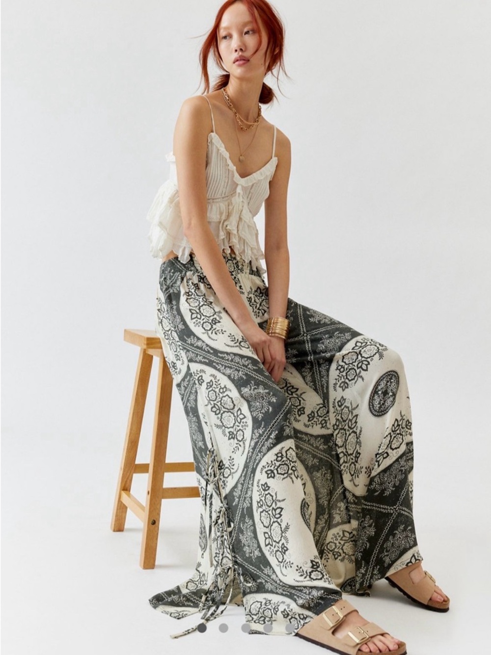 BRAND NEW Urban Outfitters Tied Up Gauze Wide Leg Pants